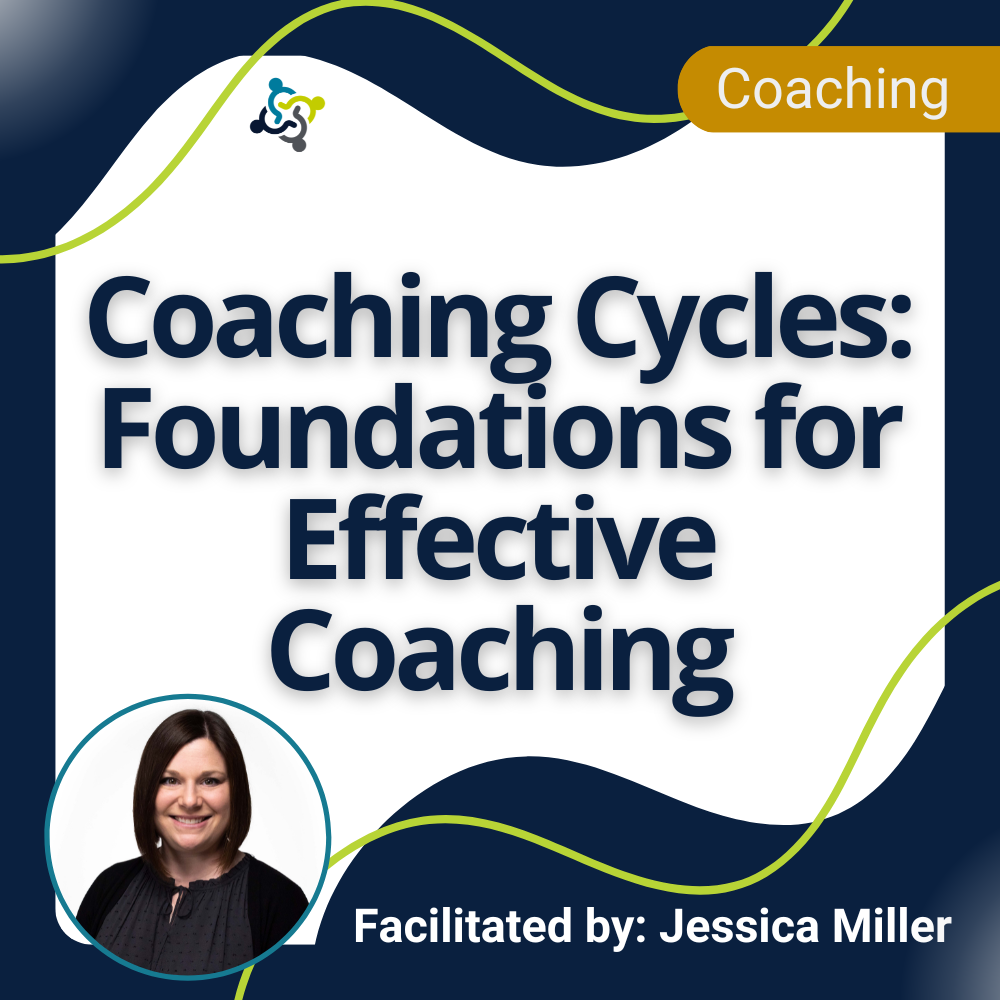 graphic stating the title of the workshop: Coaching Cycles: Foundations for Effective Coaching