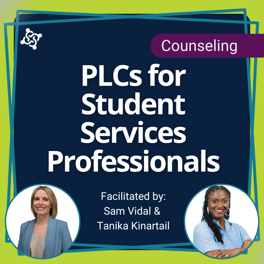 graphic stating the title of the workshop: PLCs for Student Services Professionals