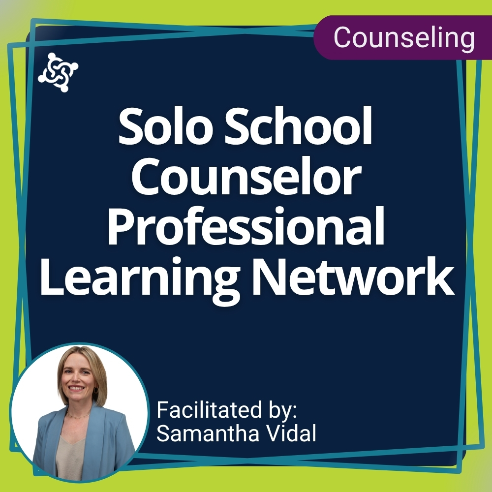 Solo School Counselor PLN event listing